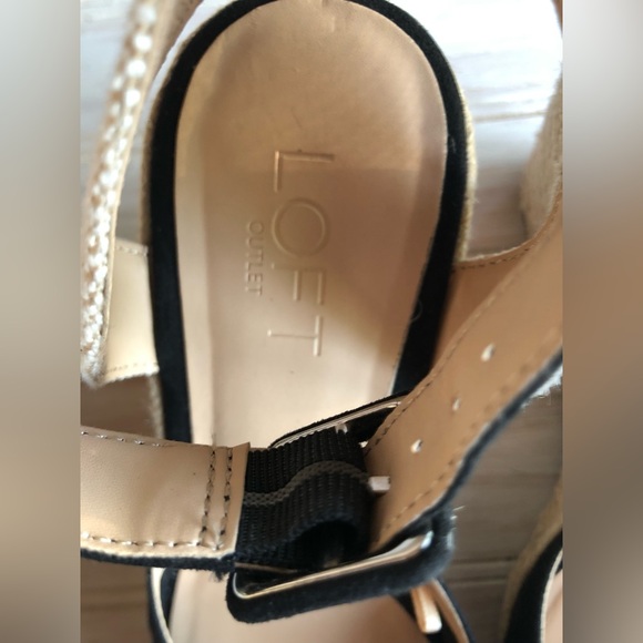 Women’s LOFT Outlet Black Espadrille Wedge Heels – Size 9 - Picture 4 of 7